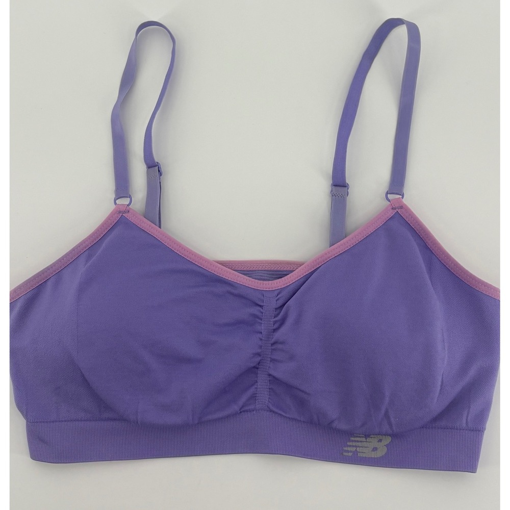 New Balance Womens Purple Pink Revolution In Motion Seamless Sports Bra Large